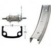 Bike-parts Roues Vélo De Ville & Trekking Roue Arrière Roue Arrière 20x1.75 36L Frein à Rétropédalage, Argent