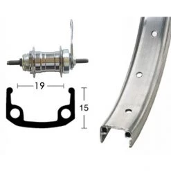 Bike-parts Roues Vélo De Ville & Trekking Roue Arrière Roue Arrière 20x1.75 36L Frein à Rétropédalage, Argent