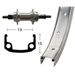 Bike-parts Roues Vélo De Ville & Trekking H-vélo Roue Arrière 26x1 3/8 Roue Libre 7 Vitesse 36 L, Argent