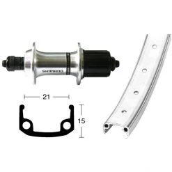 Bike-parts Roues Vélo De Ville & Trekking Roue Arrière 26x1.9 TX800 8/10s QR 36L, Argent