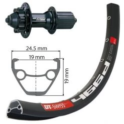 Dt-swiss Roues VTT D466 Rear Wheel 27.5" XLC Disc 6-bolt SSP, Noir