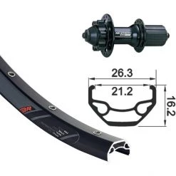 Rodi Roues VTT Black Rock Rear Wheel 26x1.9" XLC Disc 6-bolt SSP, Noir