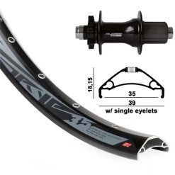 Rodi Roues VTT TRYP35 Rear Wheel 27.5" XLC Disc 6-bolt TA 12mm 148mm, Noir