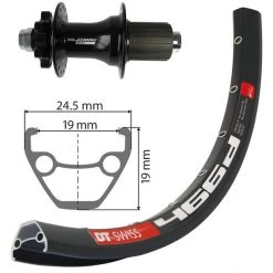 Xlc Roues VTT DT Swiss D466 Roue Arrière TA 12mm Disque 29", Noir